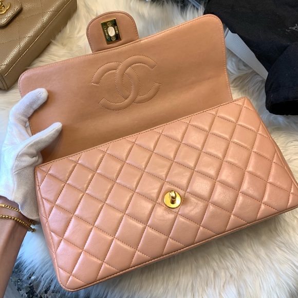 Vintage Chanel Kelly handle bag peach pink - Picture 12 of 13